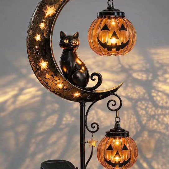 Pumpkin Lantern Halloween - Lámpara de jardín con forma de