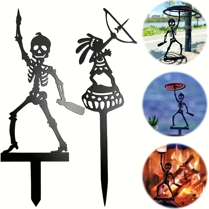 Halloween Skeleton Decoration - Soporte de metal portátil para arco