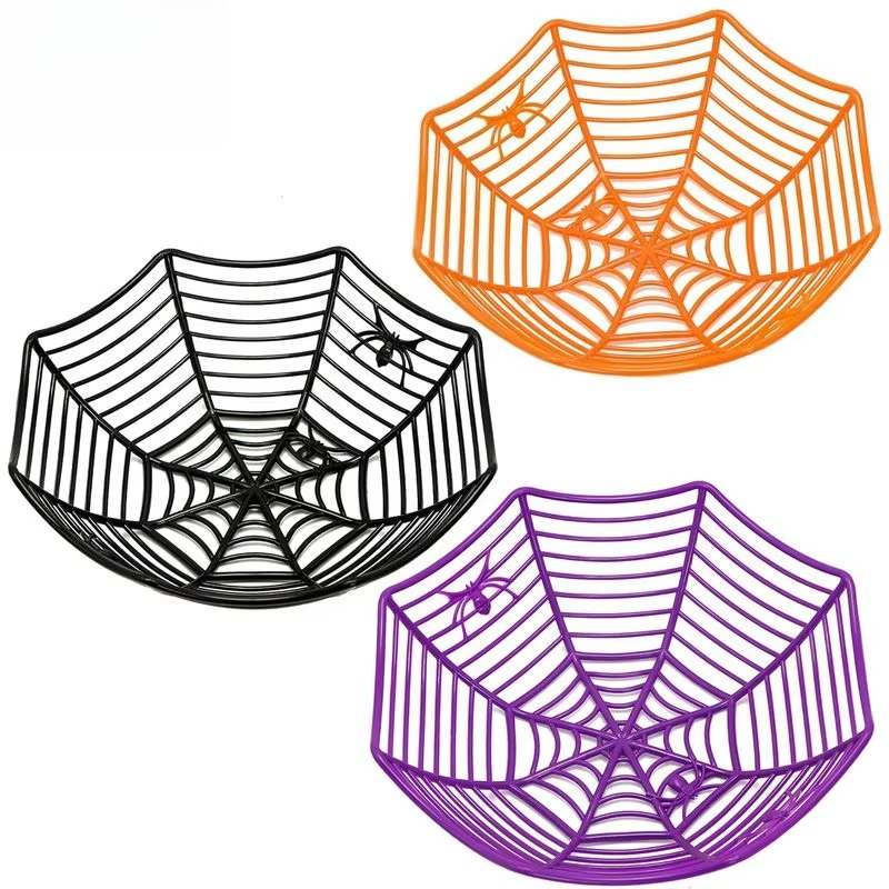 Spider Web Halloween Decoration - 1/3 unidades: cuenco para dulces de