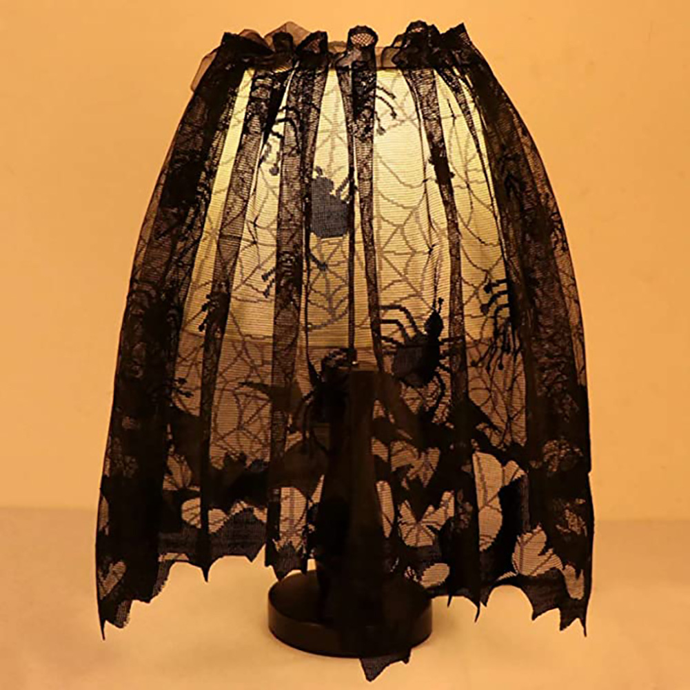 Spider Web Halloween Decoration - Decoración de Halloween con encaje negro