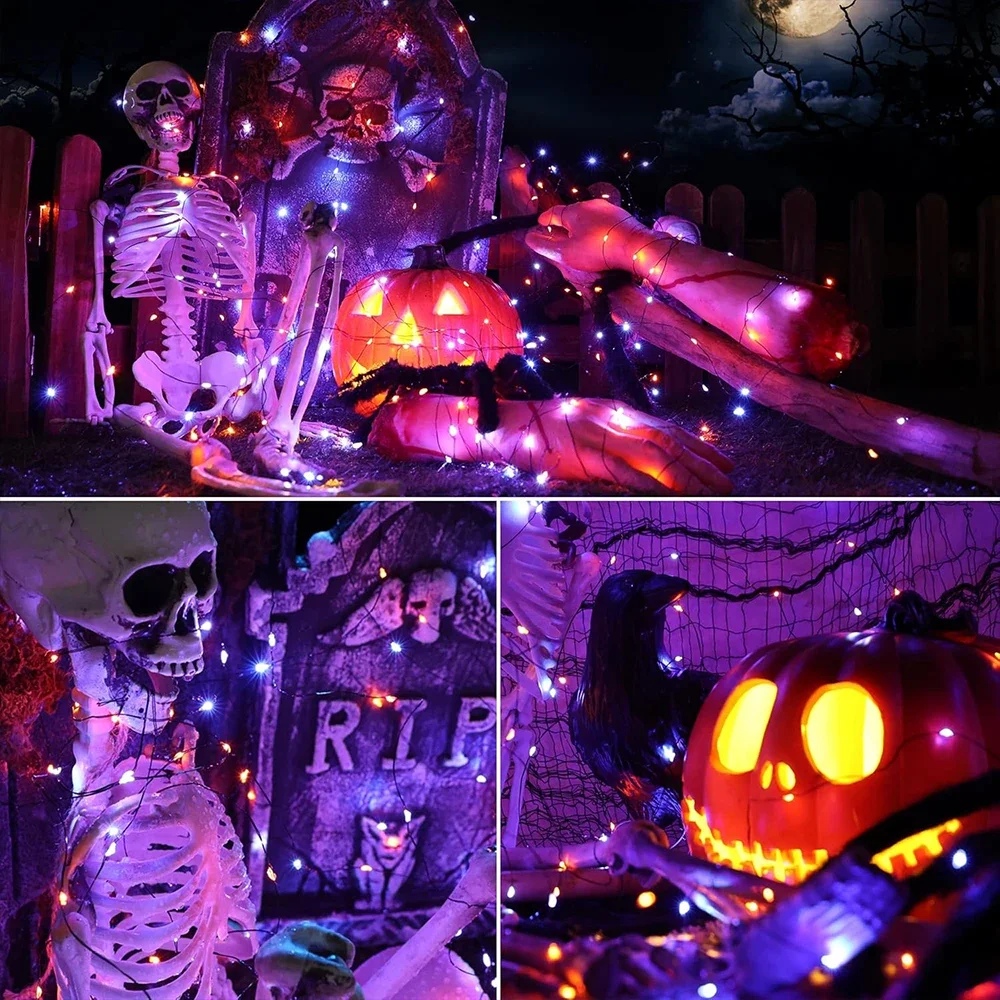 Guirnalda de luces de alambre  - Halloween Led String Lights Orange reseña y precio