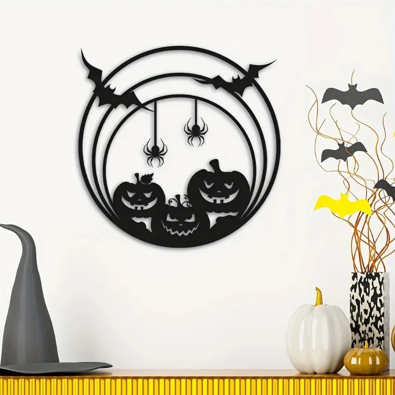 Decoración de pared metálica p - Spider Web Halloween Decoration reseña y precio