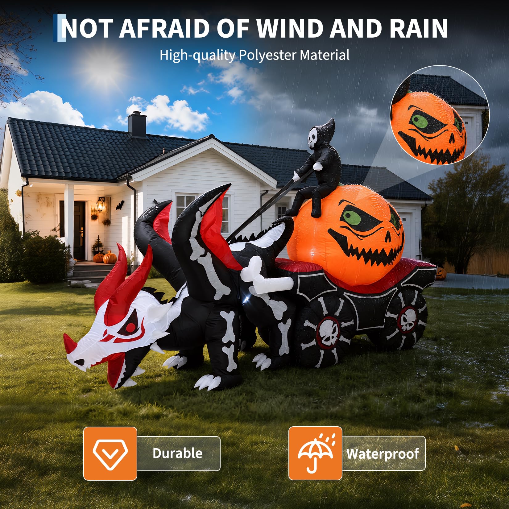 Carroza de calabaza inflable c - Halloween Pumpkin Decor Led reseña y precio