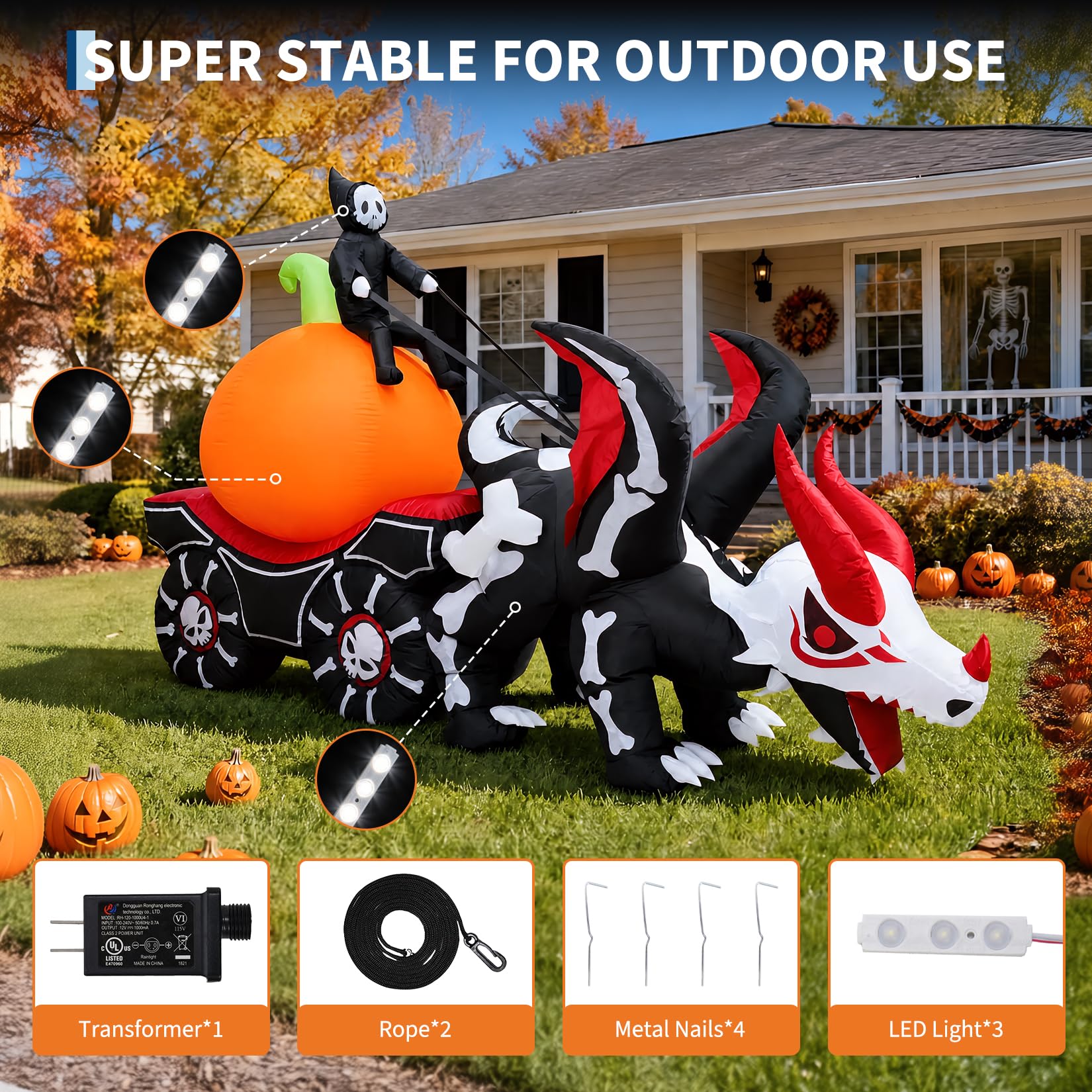 Carroza de calabaza inflable c - Halloween Pumpkin Decor Led reseña y precio