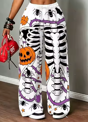 Pantalones versátiles, holgado - Pumpkin Lantern Halloween reseña y precio