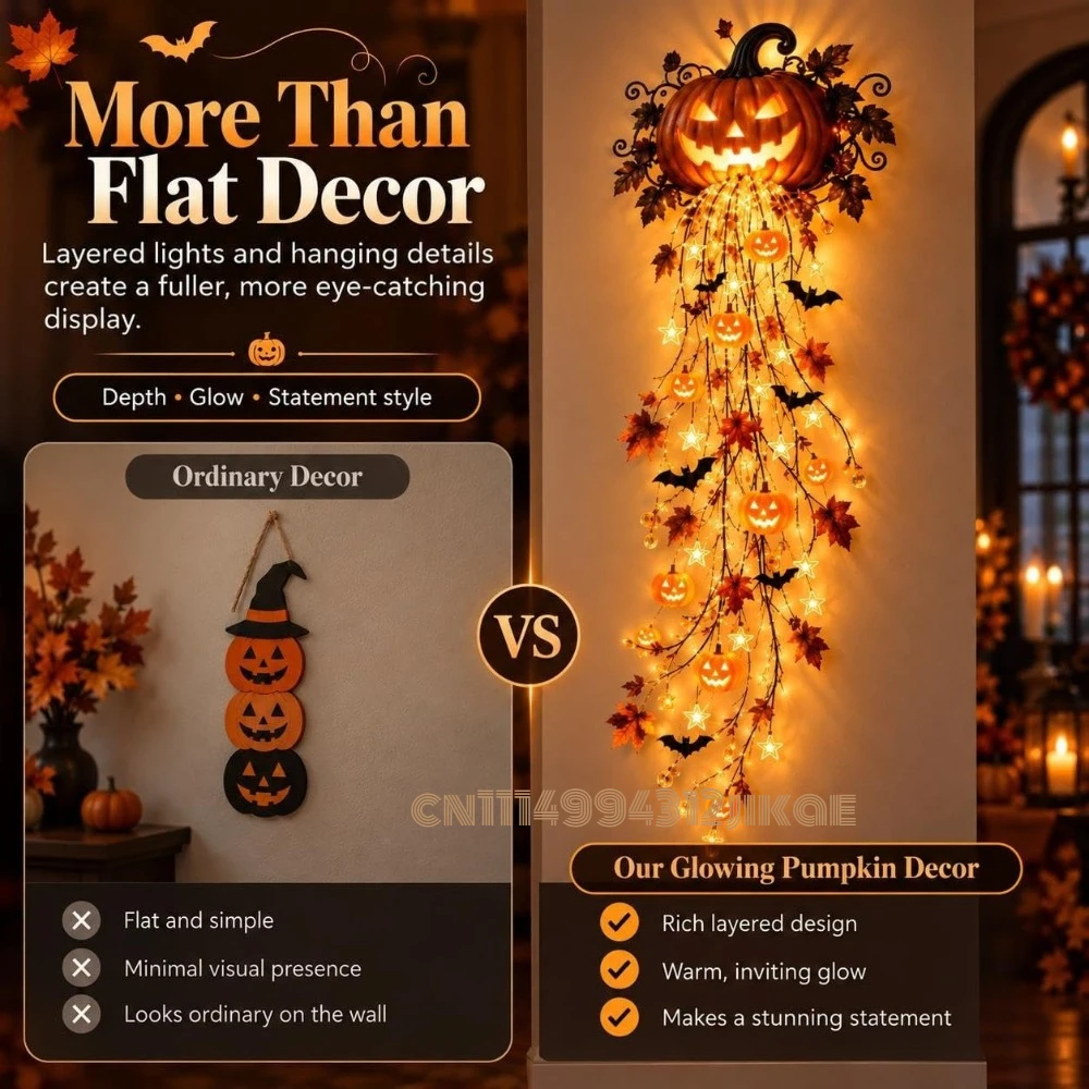 Colección de luces de pared en - Halloween Led String Lights Orange reseña y precio