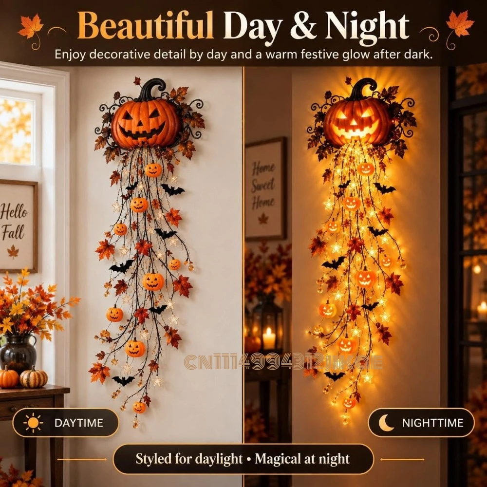 Colección de luces de pared en - Halloween Led String Lights Orange reseña y precio
