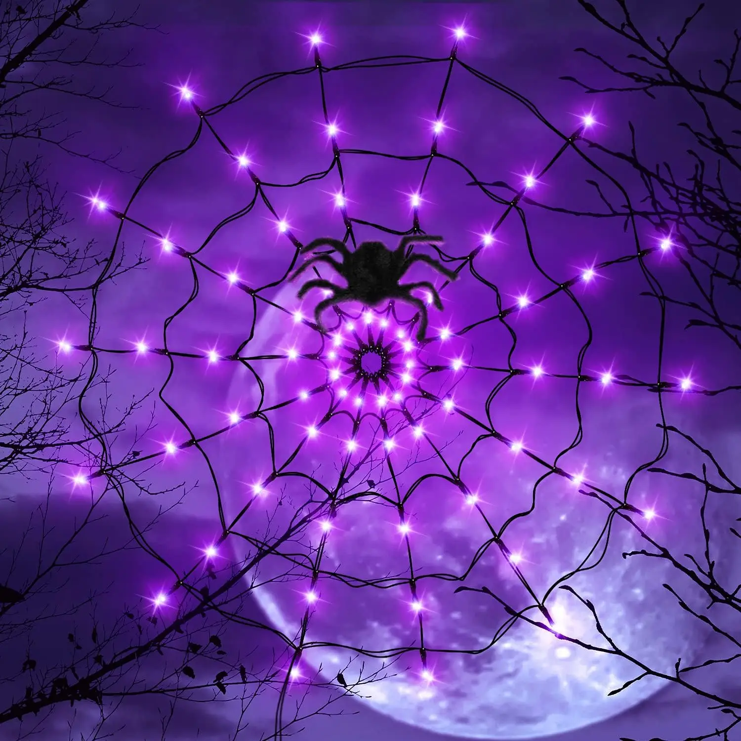 Guirnalda de Luces LED de Hall - Spider Web Halloween Decoration reseña y precio
