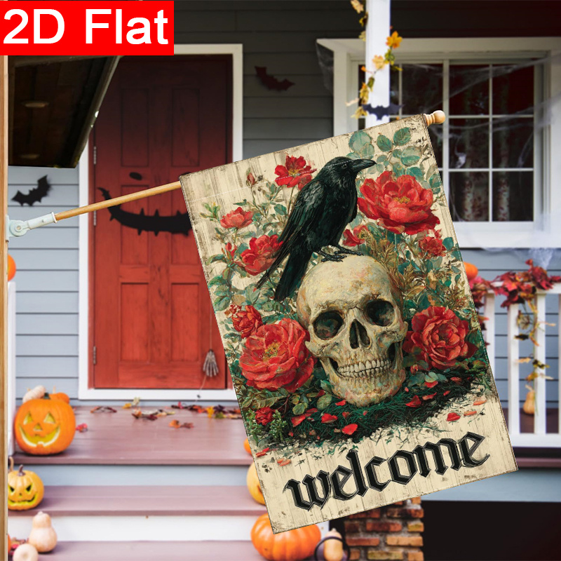 Bandera de jardín con diseño d - Halloween Skeleton Decoration reseña y precio