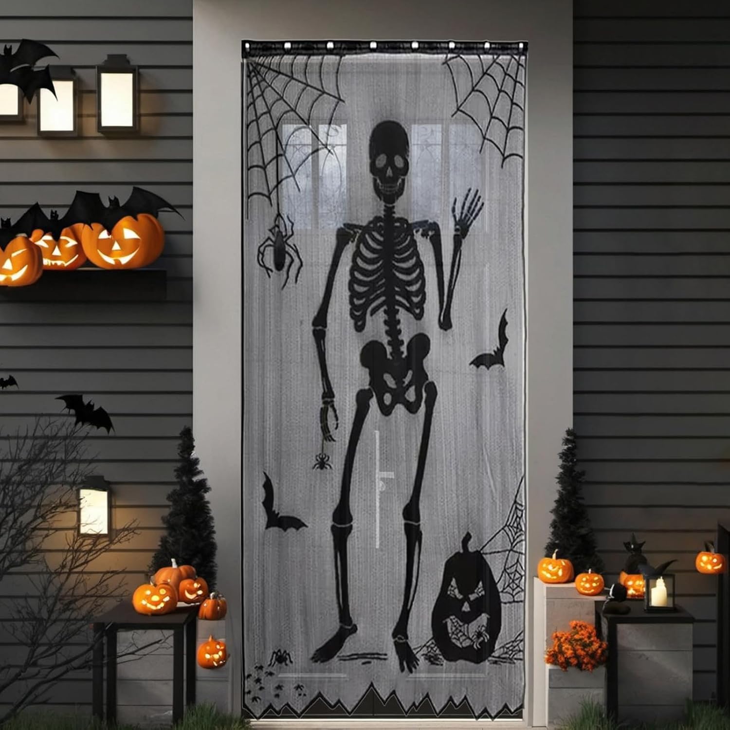 Cortina de encaje de esqueleto - Halloween Skeleton Decoration reseña y precio