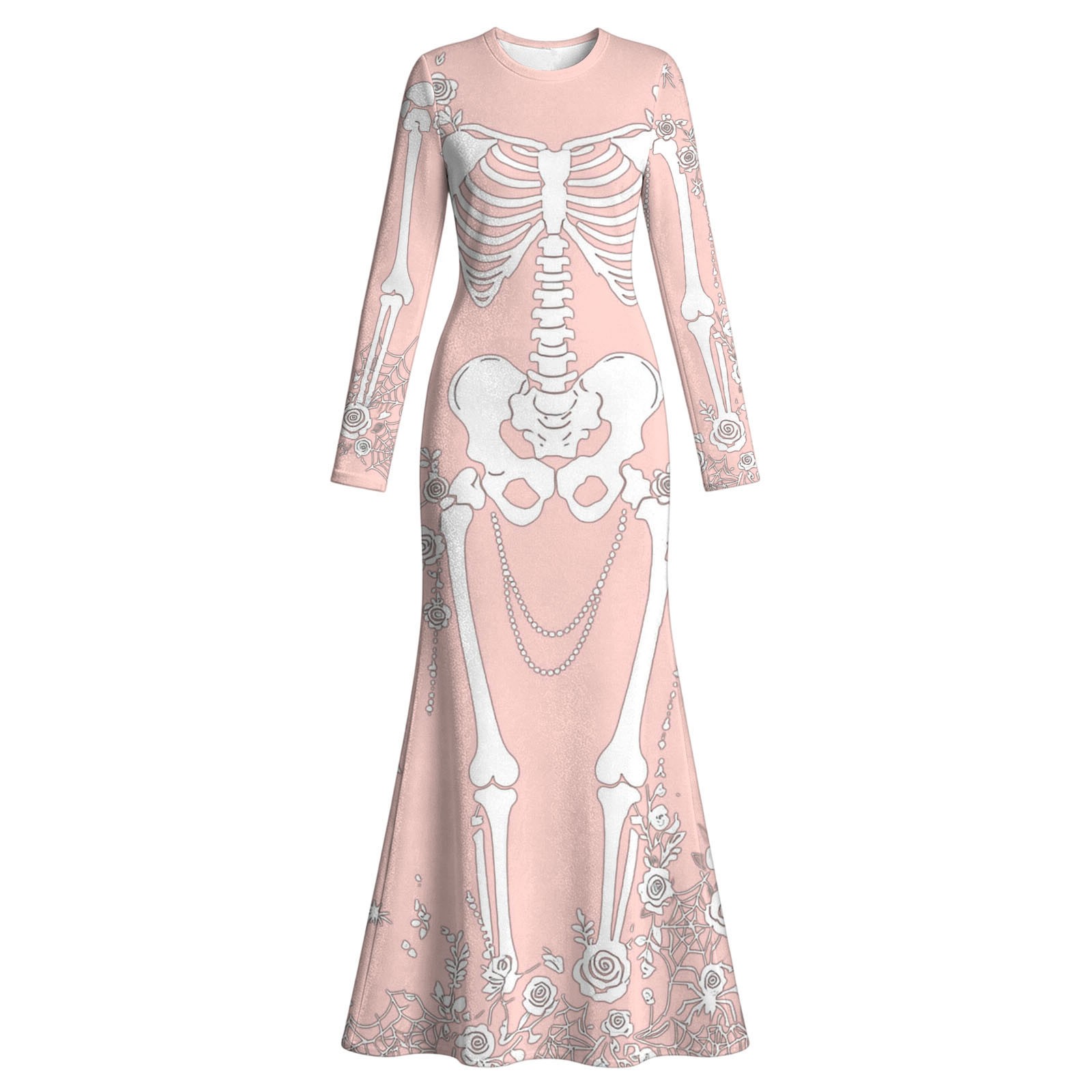 Vestido largo con estampado de - Halloween Skeleton Decoration reseña y precio