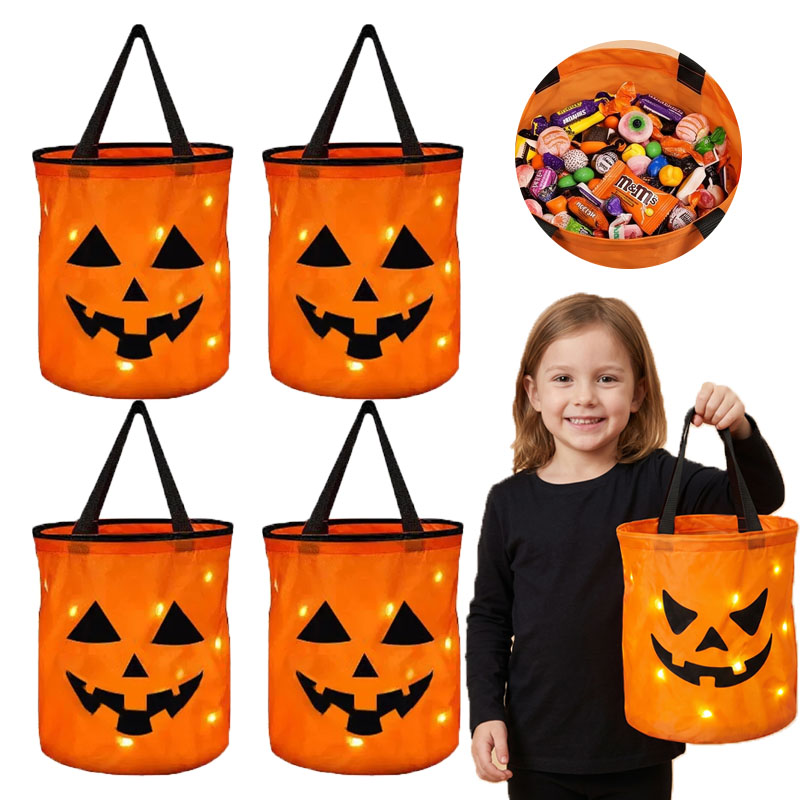 1-10PC Cesta de calabaza LED d - Halloween Pumpkin Decor Led reseña y precio