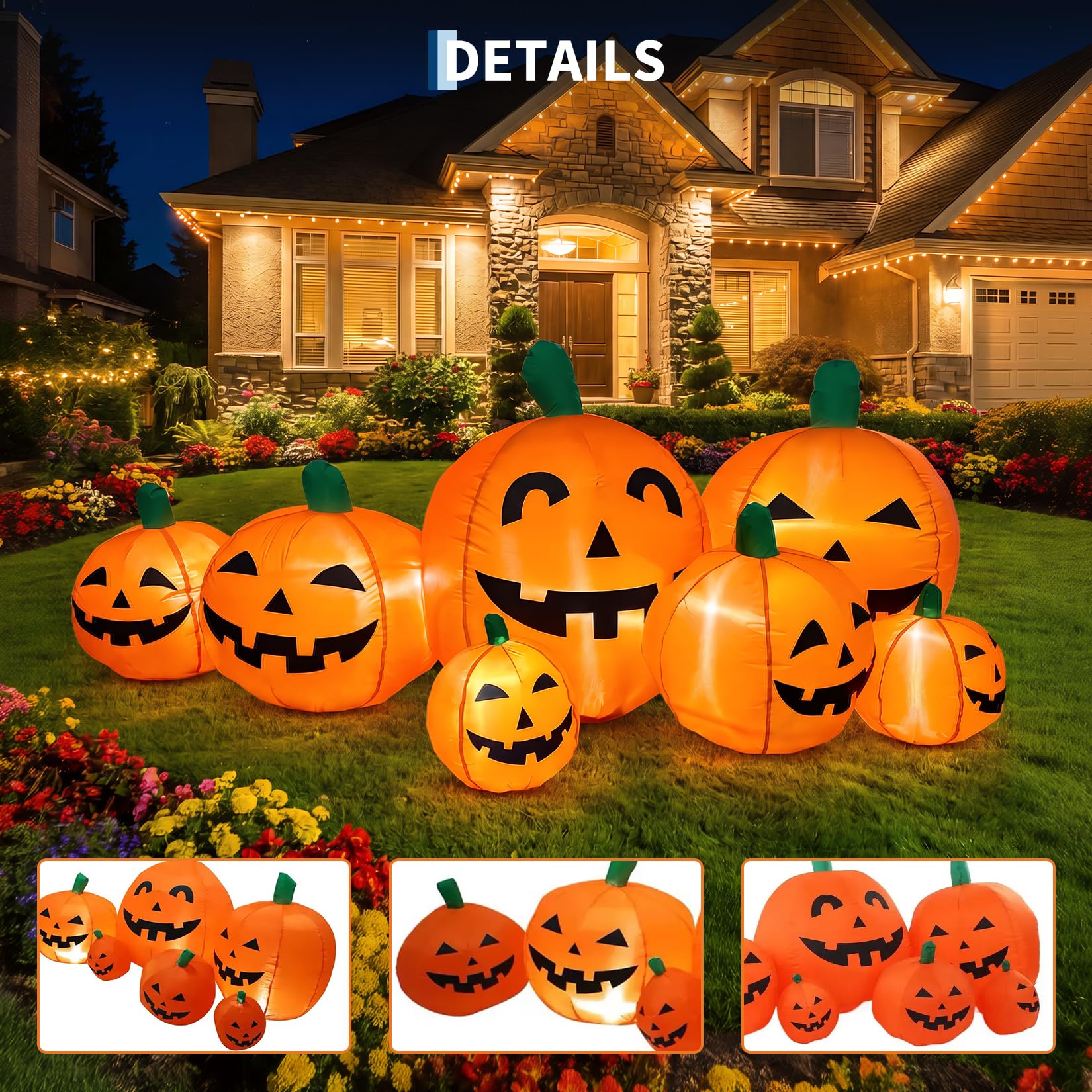 Calabaza inflable gigante de 7 - Halloween Pumpkin Decor Led reseña y precio