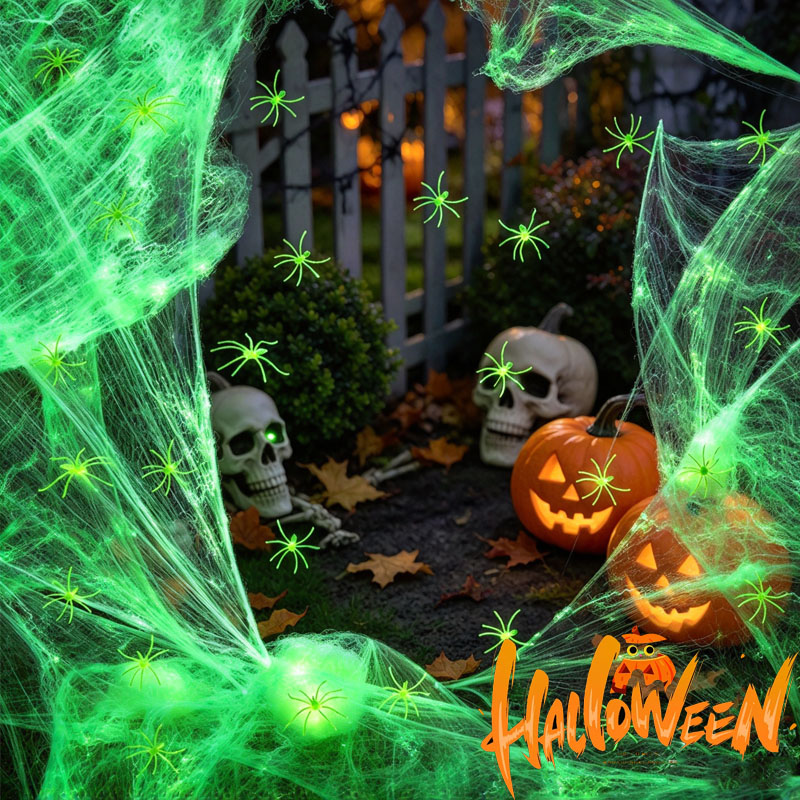 1-5 juegos de telarañas fluore - Spider Web Halloween Decoration reseña y precio