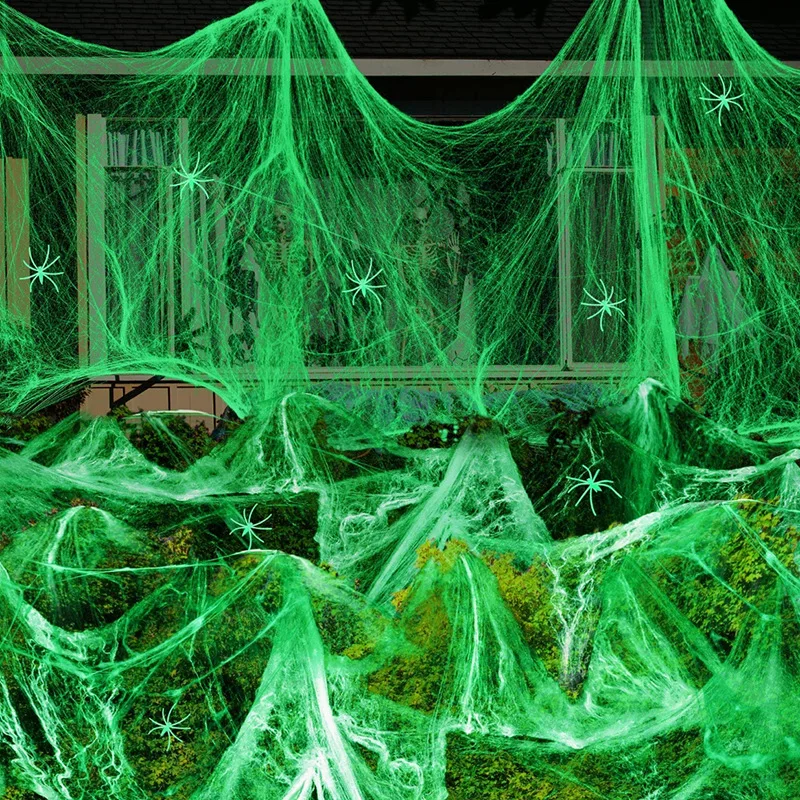 1-5 juegos de telarañas fluore - Spider Web Halloween Decoration reseña y precio