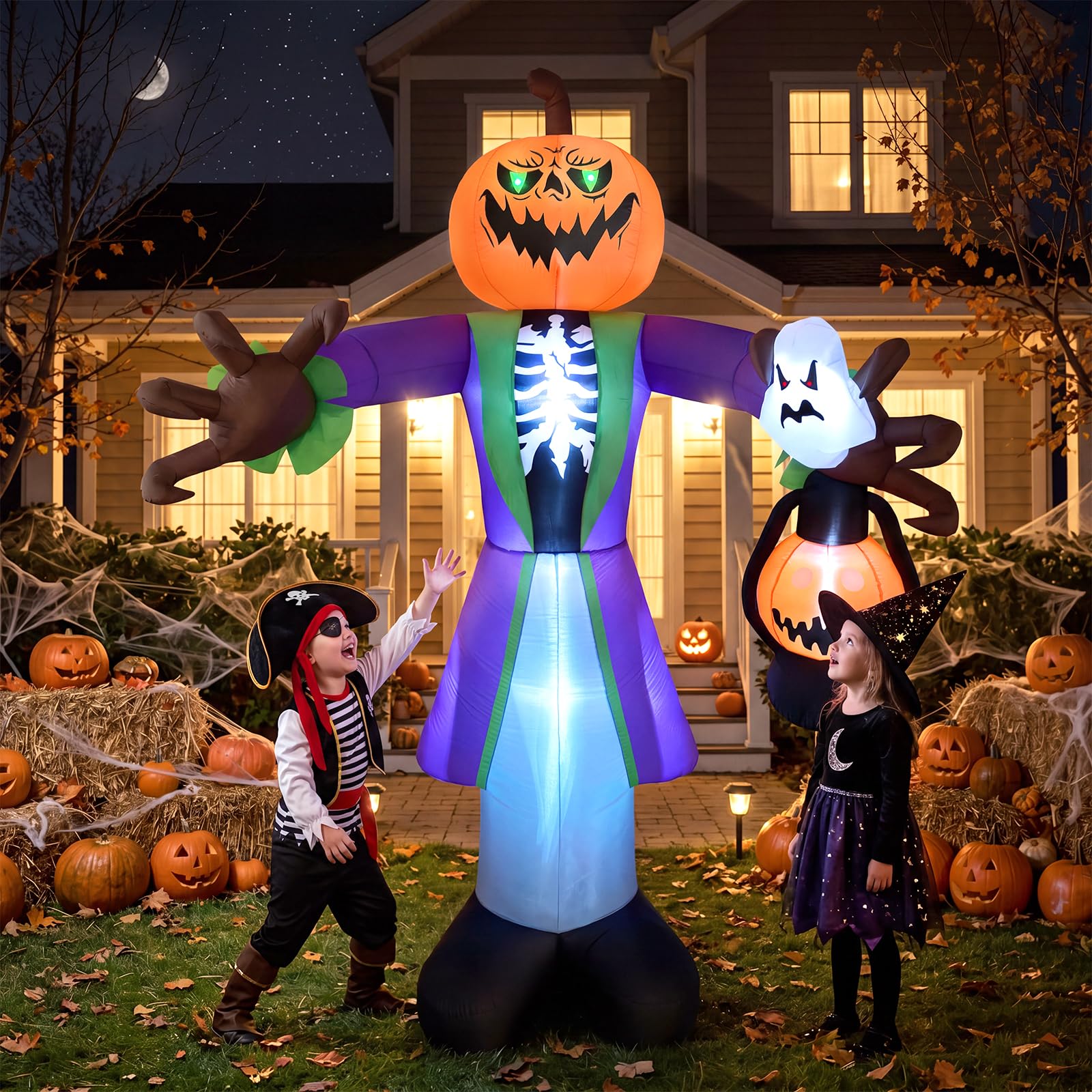 Calabaza inflable de Halloween - Halloween Pumpkin Decor Led reseña y precio