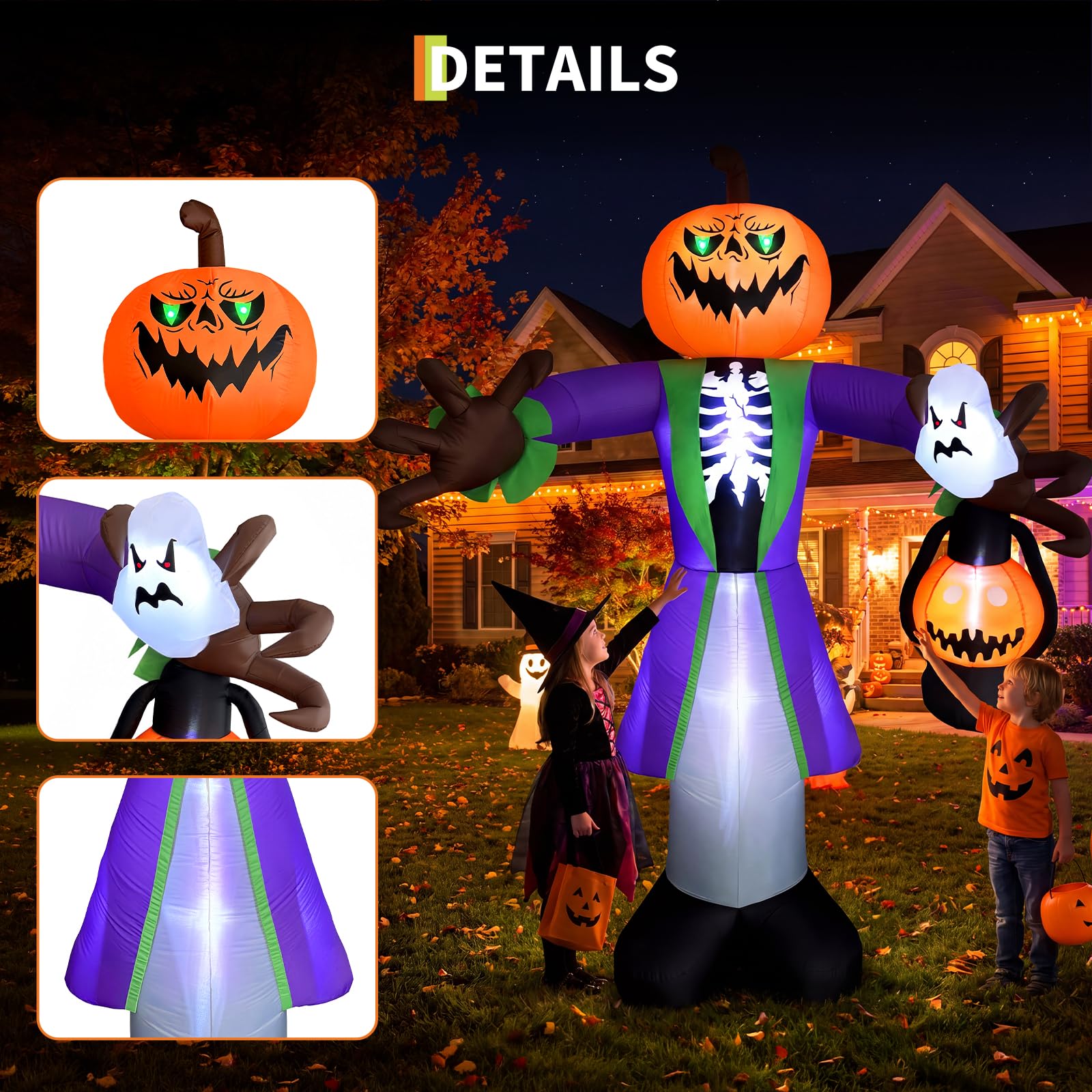 Calabaza inflable de Halloween - Halloween Pumpkin Decor Led reseña y precio
